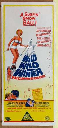 y005 WILD WILD WINTER Australian daybill movie poster '66 rock 'n' roll