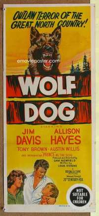 y012 WOLF DOG Australian daybill movie poster '58 Allison Hayes