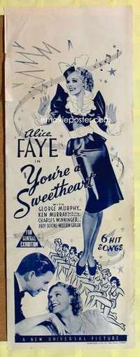 w326 YOU'RE A SWEETHEART long Australian daybill movie poster '37 Alice Faye
