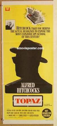 w955 TOPAZ Australian daybill movie poster '69 Alfred Hitchcock, Forsythe