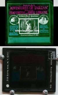 w002 ADVENTURES OF TARZAN magic lantern movie glass slide '21 Elmo Lincoln