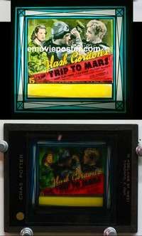 w019 FLASH GORDON'S TRIP TO MARS magic lantern movie glass slide '38 serial!