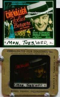 w021 FOLIES-BERGERE magic lantern movie glass slide '35 Maurice Chevalier