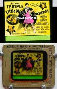 w037 LITTLE MISS BROADWAY magic lantern movie glass slide '38 Shirley Temple