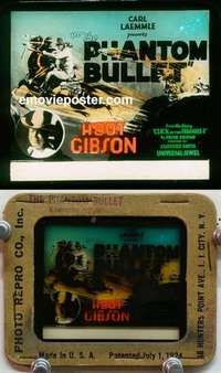 w053 PHANTOM BULLET magic lantern movie glass slide '26 Hoot Gibson