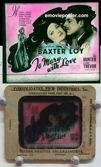 w123 TO MARY - WITH LOVE magic lantern movie glass slide '36 Myrna Loy