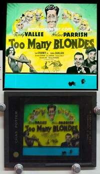 w134 TOO MANY BLONDES magic lantern movie glass slide '41 Rudy Vallee