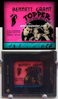 w139 TOPPER magic lantern movie glass slide '37 Constance Bennett, Cary Grant