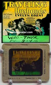 w150 TRAVELING HUSBANDS magic lantern movie glass slide '31 Evelyn Brent