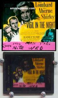 w194 VIGIL IN THE NIGHT magic lantern movie glass slide '40 Carole Lombard