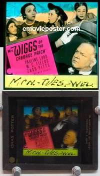 w046 MRS WIGGS OF THE CABBAGE PATCH magic lantern movie glass slide '34