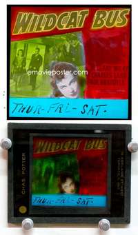 w257 WILDCAT BUS magic lantern movie glass slide '40 pretty Fay Wray!