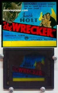 w286 WRECKER magic lantern movie glass slide '33 Jack Holt, earthquake!
