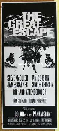 w554 GREAT ESCAPE New Zealand daybill movie poster R70s Steve McQueen