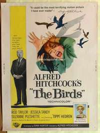 a234 BIRDS Thirty By Forty movie poster '63 Alfred Hitchcock, Tippi Hedren