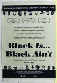 a021 BLACK IS BLACK AIN'T special 28x42 movie poster '94 Angela Davis