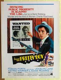 a239 BULLET FOR PRETTY BOY Thirty By Forty movie poster '70 Fabian, AIP noir!