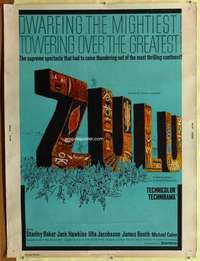 a318 ZULU Thirty By Forty movie poster '64 Stanley Baker, Michael Caine