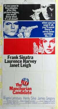 a014 MANCHURIAN CANDIDATE three-sheet movie poster '62 Frank Sinatra
