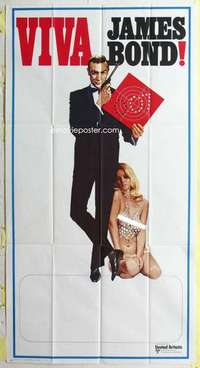 a005 VIVA JAMES BOND int'l three-sheet movie poster '70 Connery & sexy girl!
