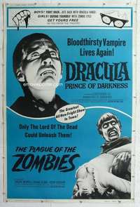 a180 DRACULA PRINCE OF DARKNESS/PLAGUE OF THE ZOMBIES Forty by Sixty movie poster