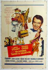 a198 MR HOBBS TAKES A VACATION Forty by Sixty movie poster '62 Jimmy Stewart