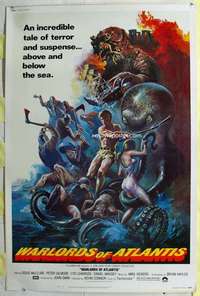 a222 WARLORDS OF ATLANTIS Forty by Sixty movie poster '78 Doug McClure