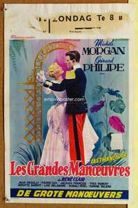 a071 GRAND MANEUVER Belgian movie poster '55 Michele Morgan, Philipe