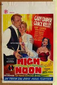 a076 HIGH NOON Belgian movie poster '52 Gary Cooper, Grace Kelly