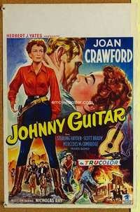 a085 JOHNNY GUITAR Belgian movie poster '54 Joan Crawford, Ray
