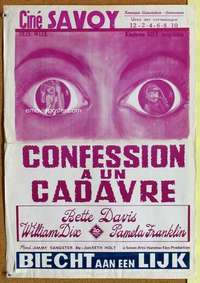a099 NANNY Belgian movie poster '65 Bette Davis, cool horror image!