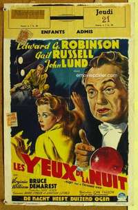 a101 NIGHT HAS A THOUSAND EYES Belgian movie poster '48 Ed Robinson