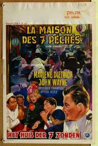 a137 SEVEN SINNERS Belgian movie poster R50s Dietrich, Wayne