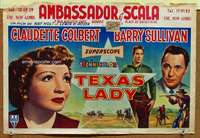 a147 TEXAS LADY Belgian movie poster '55 Claudette Colbert, Sullivan