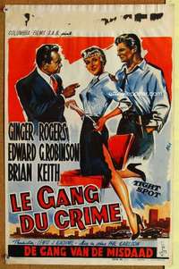 a150 TIGHT SPOT Belgian movie poster '55 Ginger Rogers, Ed G. Robinson