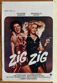 a164 ZIG-ZAG Belgian movie poster '75 sexy Catherine Deneuve!