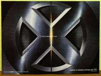 a392 X-MEN teaser British quad movie poster '00 great logo artwork!