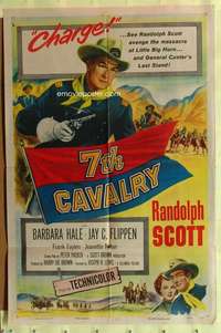 b017 7th CAVALRY one-sheet movie poster '56 Randolph Scott, Barbara Hale