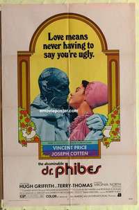 b022 ABOMINABLE DR PHIBES one-sheet movie poster '71 Vincent Price, AIP