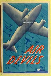 b030 AIR DEVILS one-sheet movie poster '38 Dick Purcell, cool airplanes!