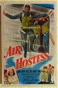 b031 AIR HOSTESS one-sheet movie poster '49 Gloria Henry, Ross Ford
