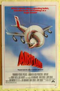b032 AIRPLANE one-sheet movie poster '80 Lloyd Bridges, Leslie Nielsen