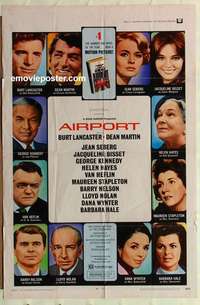 b033 AIRPORT one-sheet movie poster '70 Burt Lancaster, Dean Martin