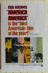 b040 AMERICA AMERICA one-sheet movie poster '64 Elia Kazan, immigrants!
