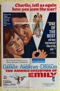 b043 AMERICANIZATION OF EMILY one-sheet movie poster '64 Garner, Andrews