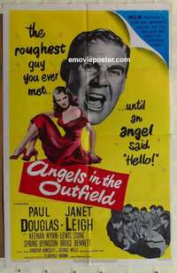 b048 ANGELS IN THE OUTFIELD one-sheet movie poster '51 baseball!