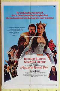 b051 ANNE OF THE THOUSAND DAYS style D one-sheet movie poster '70 Bujold