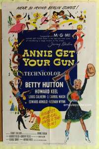 b053 ANNIE GET YOUR GUN one-sheet movie poster '50 Betty Hutton, Keel