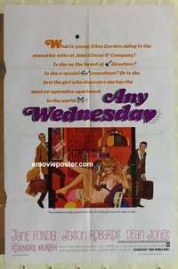 b056 ANY WEDNESDAY one-sheet movie poster '66 Jane Fonda, Jason Robards