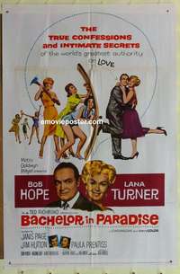 b069 BACHELOR IN PARADISE one-sheet movie poster '61 Bob Hope, Lana Turner